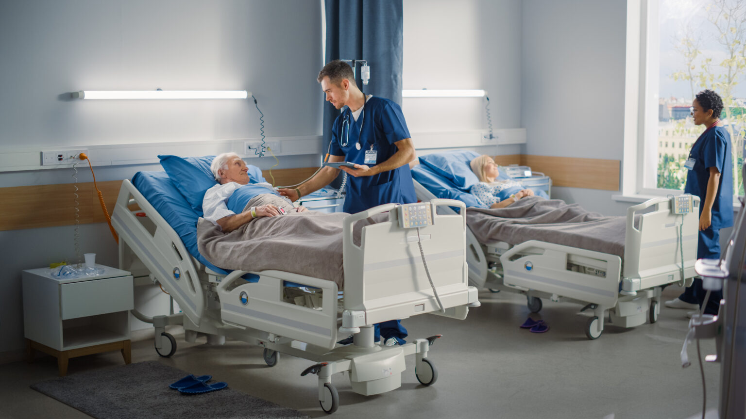 Healthcare Professionals Attending to Patients